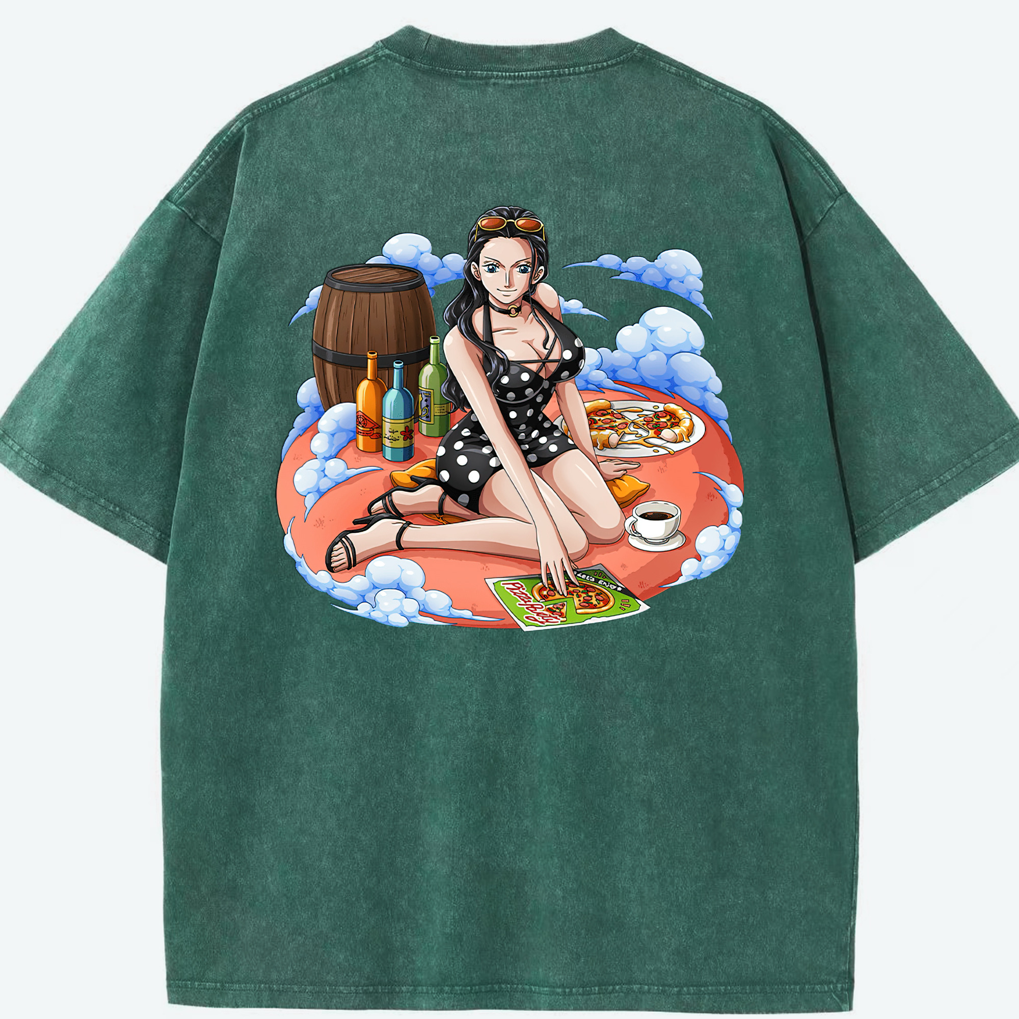 ワンピース ニコ・ロビン ONE PIECE Nico Robin 綿100% ヴィンテージ風 半袖Tシャツ（背面プリント）